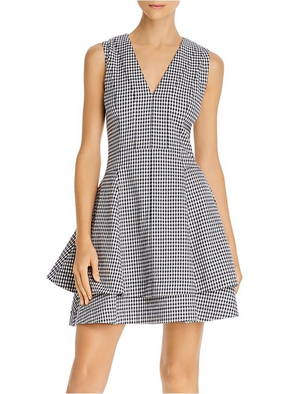 Derek Lam 10 Crosby Koren Fit & Flare Gingham Twill Dress Blue / White Size 4